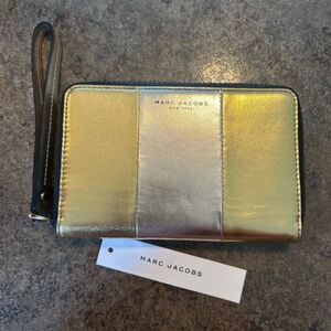 Marc Jacobs Gold Silver Wristlet NWT